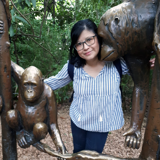 Michelle with primate friends